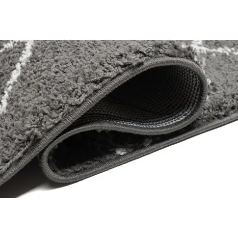 Szary chodnik dywanowy włochacz w kratkę Befi 4X