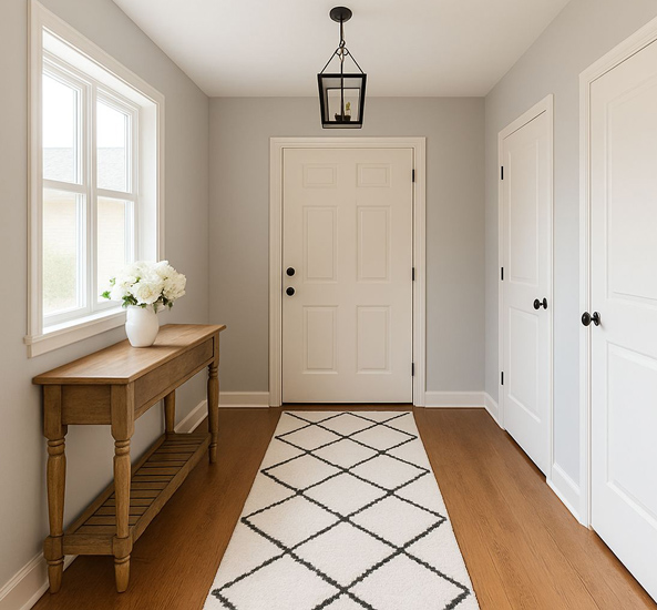 Kratkowany chodnik do przedpokoju