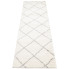 Biały chodnik dywanowy shaggy w szarą kratę Befi 4X