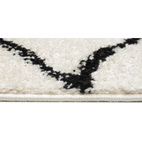 Biało czarny chodnik dywanowy włochacz Befi 5X