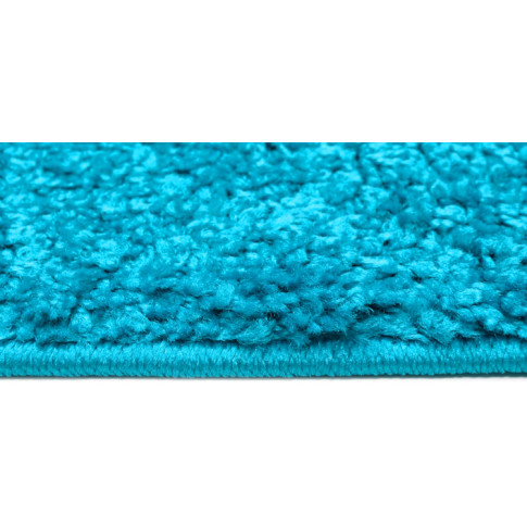 Turkusowy chodnik dywanowy shaggy włochacz Ular