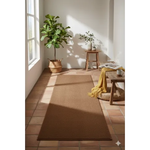 Brązowy chodnik jednokolorowy shaggy na metry   Lemos
