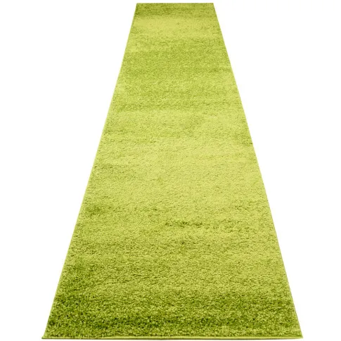 Zielony jednokolorowy chodnik na metry włochacz Ular