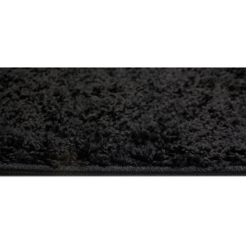 Czarny chodnik dywanowy shaggy Ular