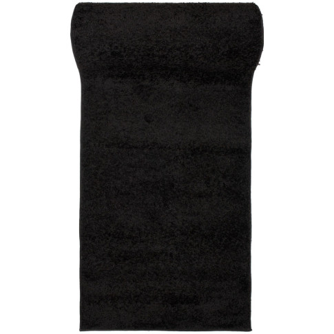 Czarny jednokolorowy chodnik shaggy minimalistyczny Ular