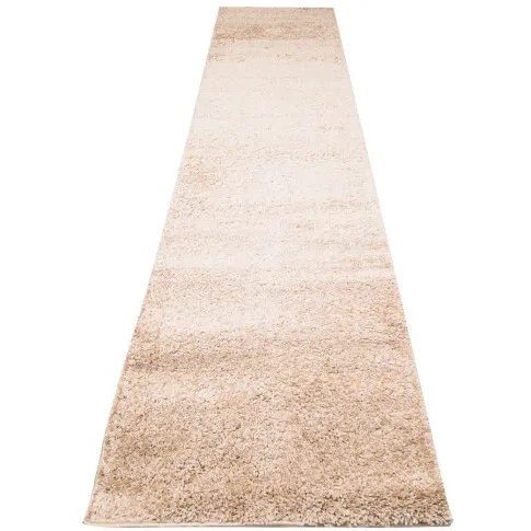 Beżowy chodnik shaggy jednokolorowy Ular