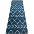 Niebieski chodnik dywanowy shaggy we wzorki Befi 3X