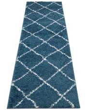 Niebieski chodnik dywanowy typu shaggy - Befi 4X w sklepie Edinos.pl