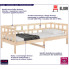 Drewniane łóżko dzienne w kolorze naturalnym 80x200 Sonja 3X
