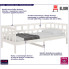 Drewniane łóżko dzienne w kolorze białym 80x200 Sonja 3X