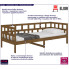 Drewniane łóżko dzienne w kolorze miodowy brąz 80x200 Sonja 3X