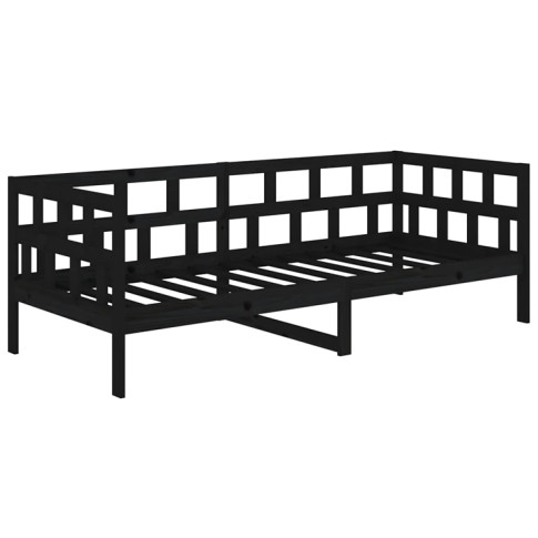 czarne drewniane łóżko leżanka Sonja