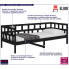 Drewniane łóżko dzienne w kolorze czarnym 80x200 Sonja 3X