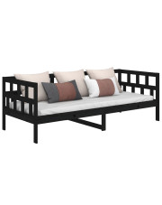 Czarne drewniane łóżko dzienne 80x200 - Sonja 3X w sklepie Edinos.pl