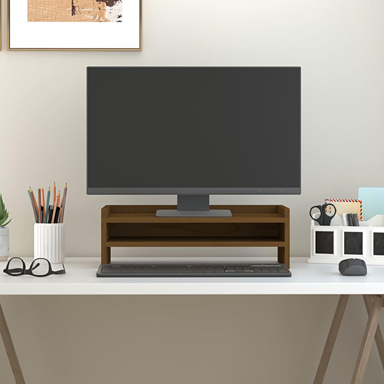 Wizualizacja półki na biurko Uhress kolor miodowy brąz