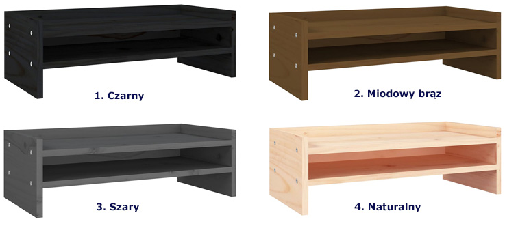 Kolory podstawki pod monitor Zisto