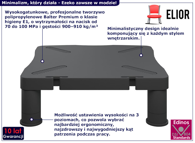 Półka na biurko z regulowanymi nóżkami Ezeko