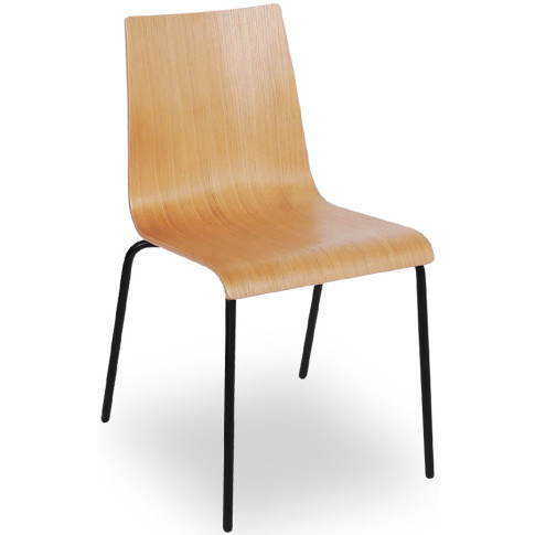 Nowoczesne drewniane krzesło konferencyjne naturalny + czarny Gixo 3X