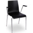 Chromowane czarne krzesło konferencyjne z podłokietnikami Gixo 4X