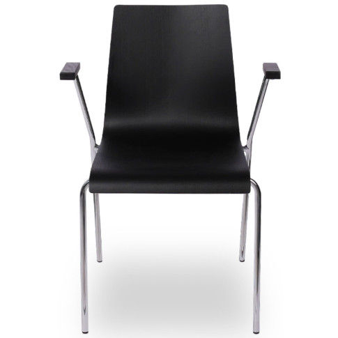 Czarne krzesło konferencyjne z podłokietnikami Gixo 4X