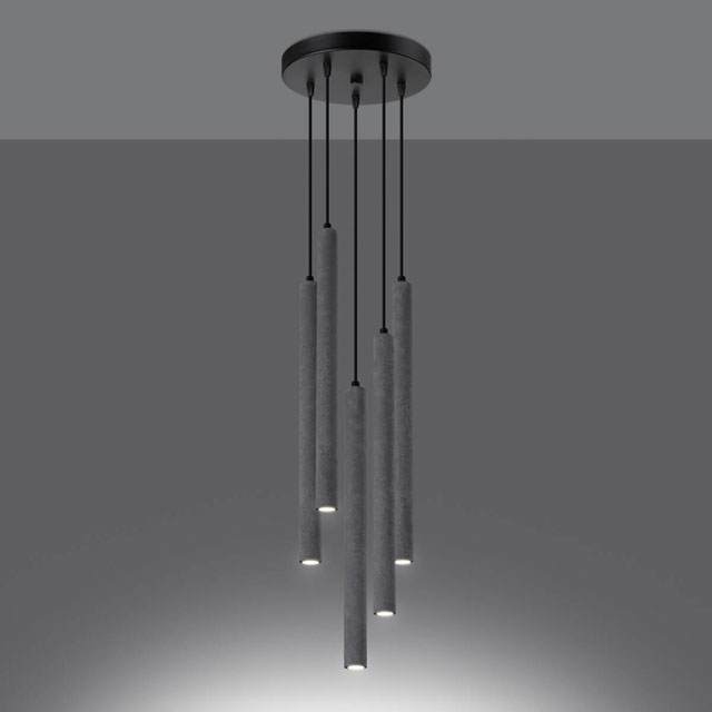 Betonowa lampa wisząca 5 zwisów A382-Amot