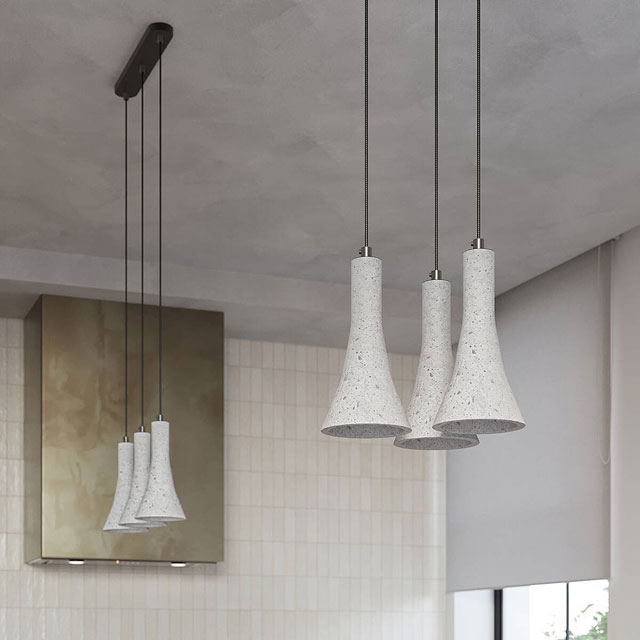 Betonowa lampa wisząca potrójna R675-Nario
