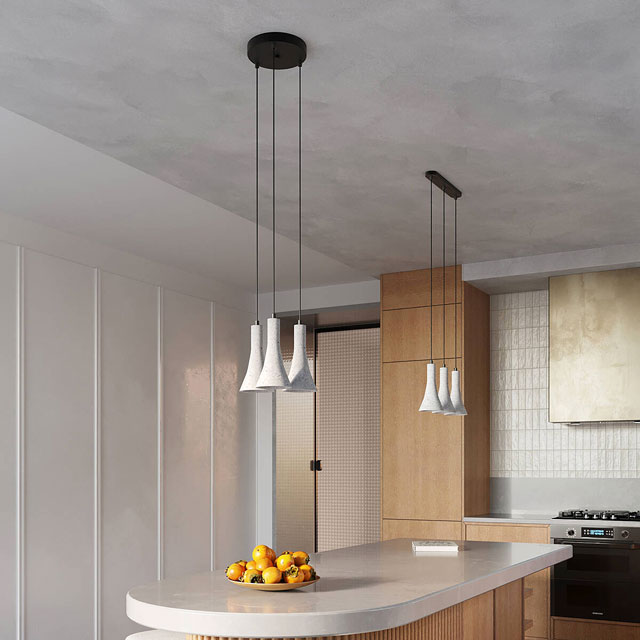 Betonowa lampa wisząca potrójna N629-Nario