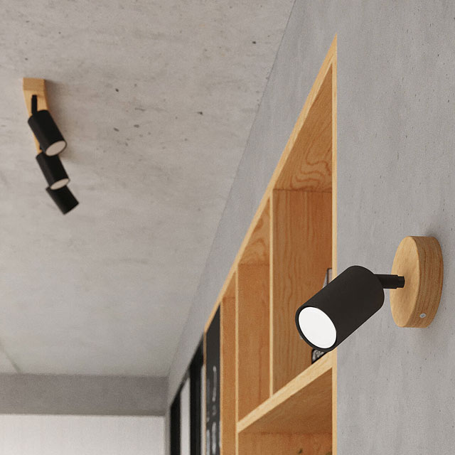Czarny kinkiet reflektorek W749-Levana