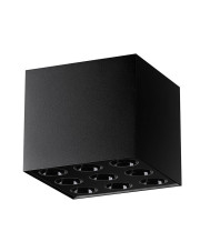 Czarny kwadratowy plafon spot sufitowy LED - A408-Doki