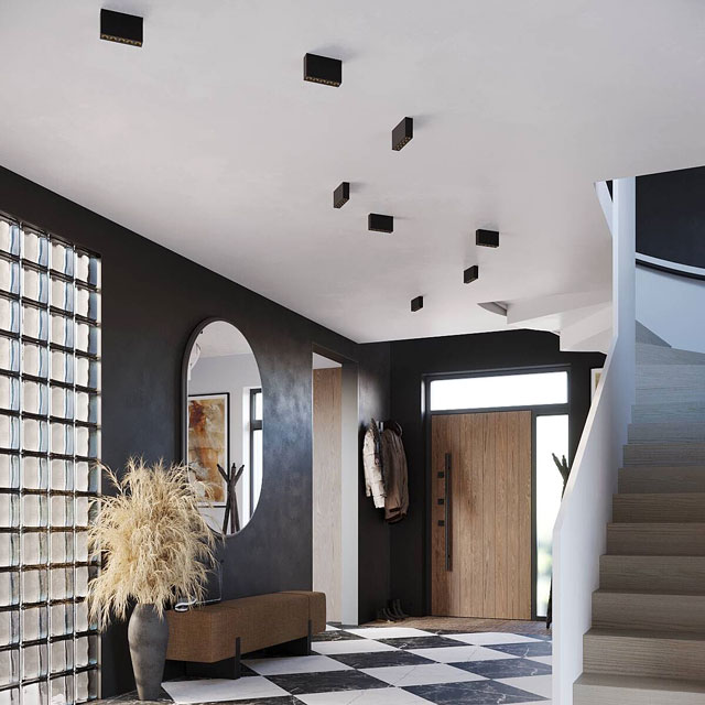 Czarny minimalistyczny spot sufitowy A407-Irfo
