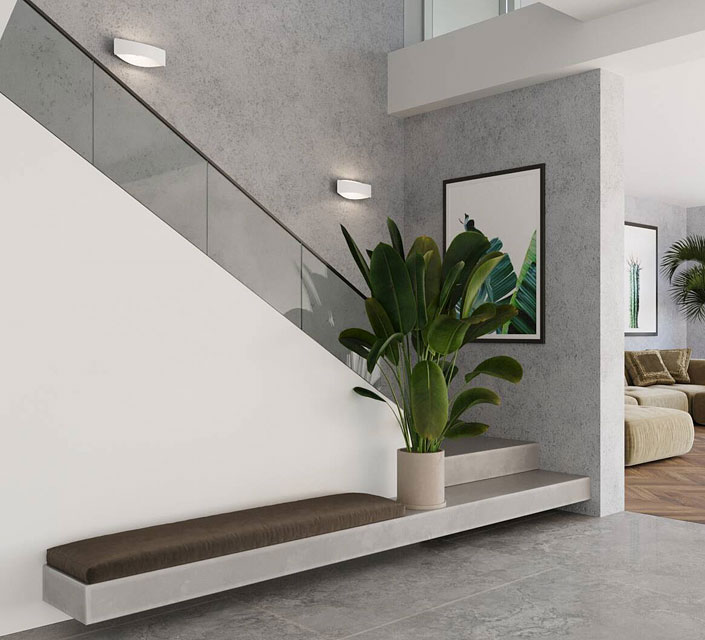 Biały nowoczesny kinkiet do salonu A413-Cero