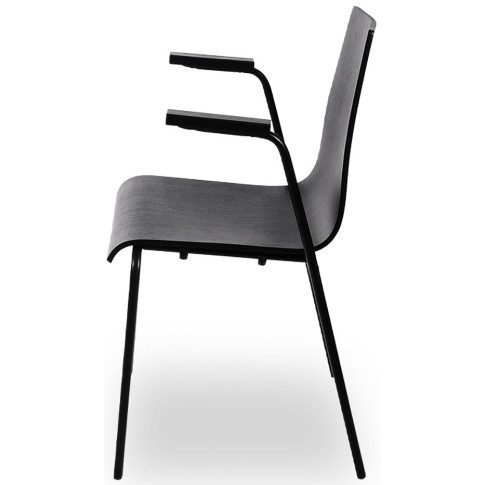 Czarne krzesło konferencyjne drewniane z podłokietnikami Gixo 4X