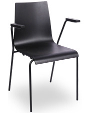 Metalowe krzesło z podłokietnikami czarny + czarny - Gixo 4X w sklepie Edinos.pl
