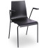 Metalowe krzesło konferencyjne z podłokietnikami czarny + czarny Gixo 4X