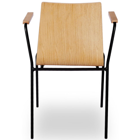 Drewniane metalowe krzesło konferencyjne z podłokietnikami Gixo 4X