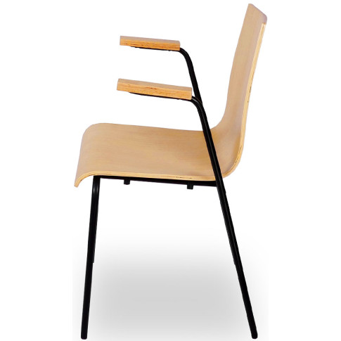 Metalowe krzesło konferencyjne z podłokietnikami naturalny + czarny Gixo 4X