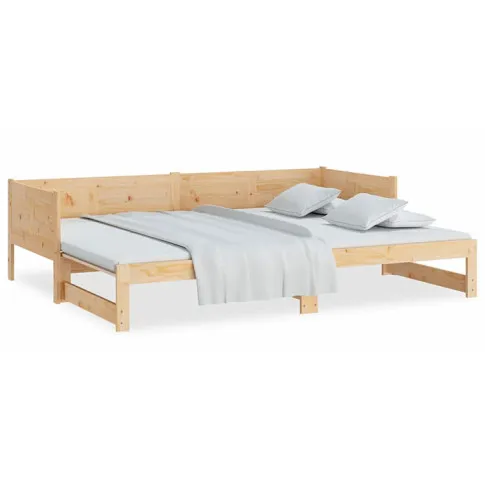 Naturalna drewniana rozsuwana sofa Randy 3X