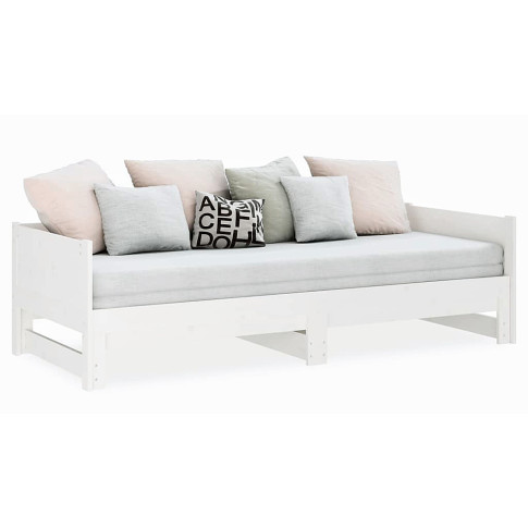Białe sosnowe  rozkładane łóżko sofa Randy 3X