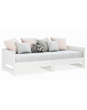 Białe drewniane łóżko rozsuwane 2x(90x200) cm - Randy 4X w sklepie Edinos.pl
