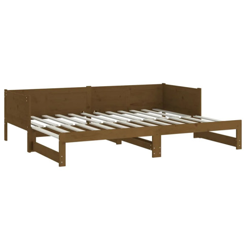 Brązowe drewniane rozkładane łóżko Randy 4X