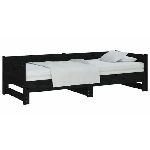 Czarna sosnowa rozkładana sofa Randy 4X
