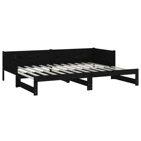 Czarne drewniane rozkładane łóżko Randy 4X
