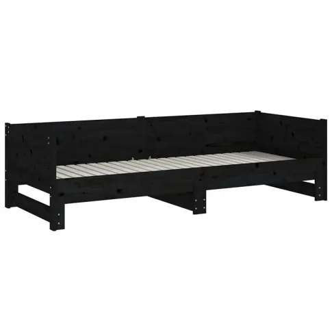 Czarne sosnowe rozkładane łóżko Randy 4X