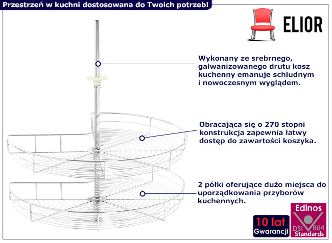 2-poziomowy kosz obrotowy na przyprawy Lirena