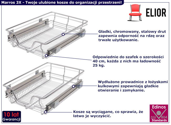 Zestaw 2 koszy cago Turin 3X