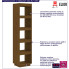 Infografika drewnianego regału z 5 półkami miodowy brąz Wajos 5X