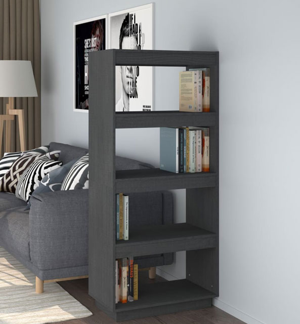 Wnętrze nowoczesne z zastosowaniem szarego regału Lika 8X