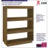 Infografika sosnowy regał stojący z 3 półkami miodowy brąz Wajos 11X
