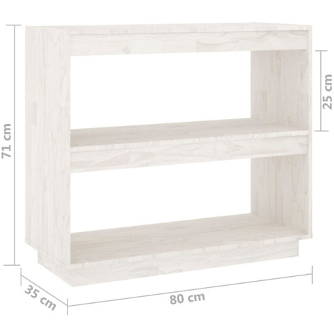 Biała niska ażurowa półka stojąca z drewna Wajos 14X wymiary