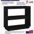 Infografika sosnowy czarny regał stojący 2 półki Wajos 14X